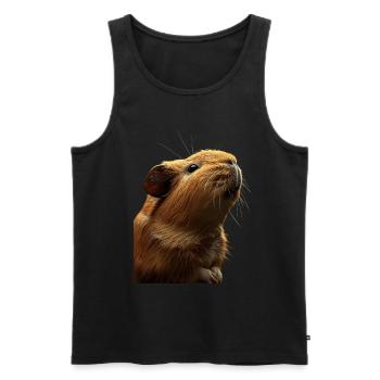 Meerschweinchen - Männer Premium Bio Tank Top - Schwarz - Vorne - Michal (187cm)