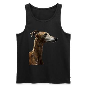 Whippet - Men's Premium Organic Tank Top - black - Front - AI Model Male 178 light (178cm)