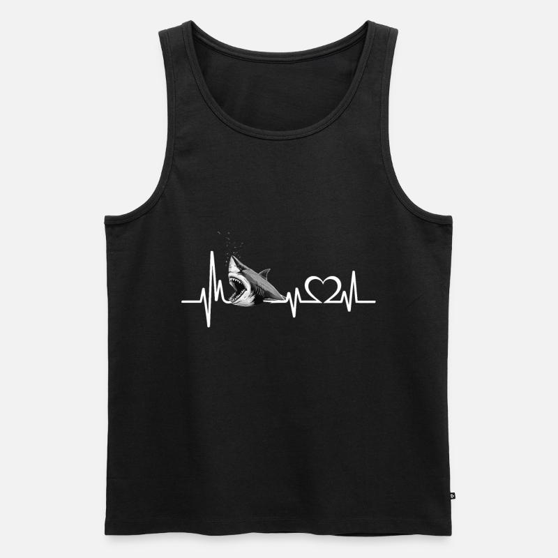 Hai - Männer Premium Bio Tank Top - Schwarz