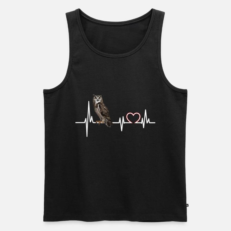 Eule - Männer Premium Bio Tank Top - Schwarz