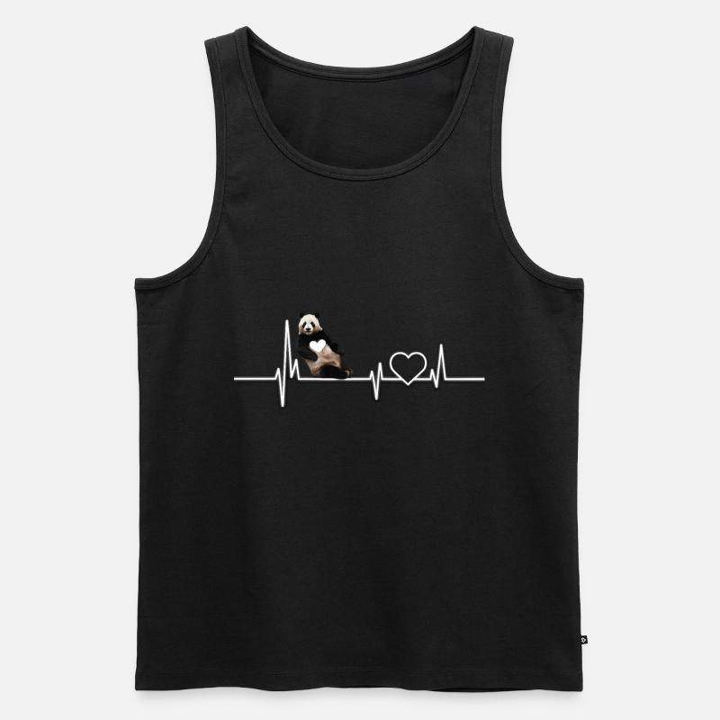 Panda - Männer Premium Bio Tank Top - Schwarz