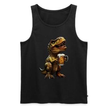 T-Rex - Débardeur bio Premium Homme - noir - Devant - AI Model Male 178 light (178cm)