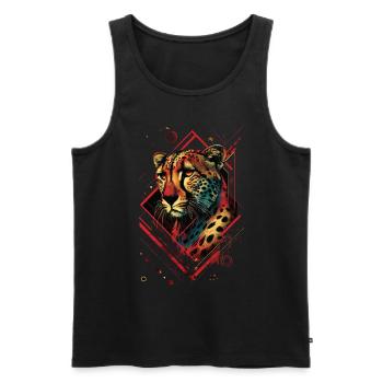 Cheetah - Men's Premium Organic Tank Top - black - Front - Michal (187cm)