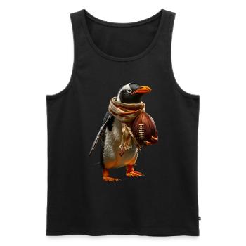 Penguin - Men's Premium Organic Tank Top - black - Front - Michal (187cm)