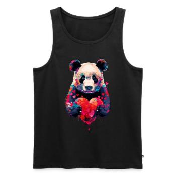 Panda - Débardeur bio Premium Homme - noir - Devant - AI Model Male 178 light (178cm)