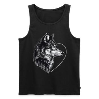 Wolf - Men's Premium Organic Tank Top - black - Front - Michal (187cm)