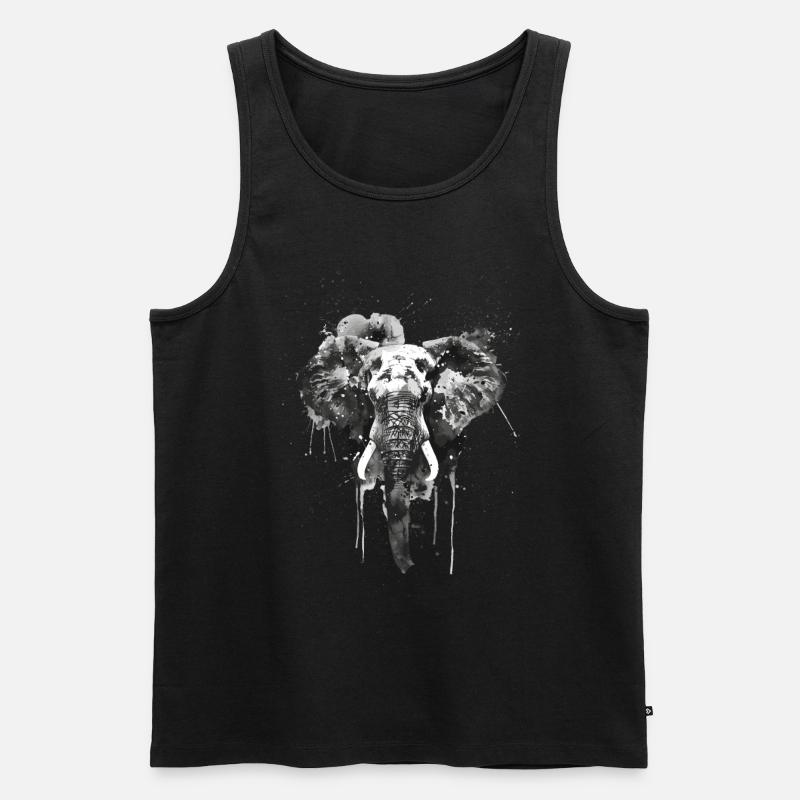Elefant - Männer Premium Bio Tank Top - Schwarz