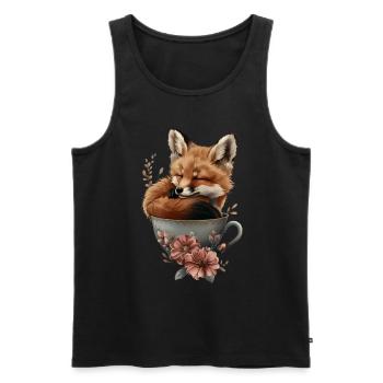 Fuchs - Männer Premium Bio Tank Top - Schwarz - Vorne - Michal (187cm)