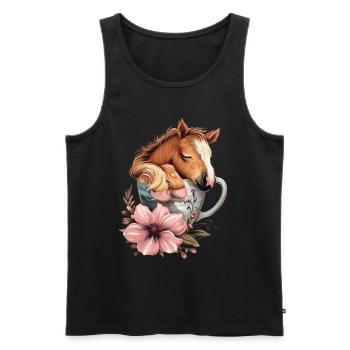 Pferd - Männer Premium Bio Tank Top - Schwarz - Vorne - AI Model Male 178 light (178cm)