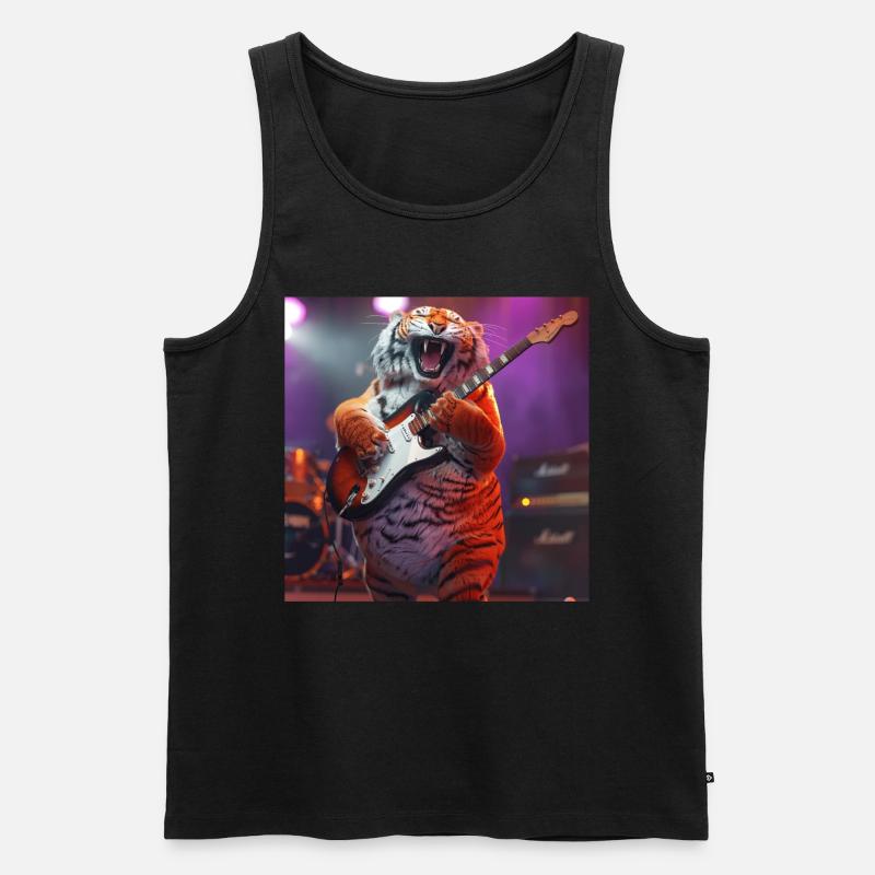 Tiger - Männer Premium Bio Tank Top - Schwarz