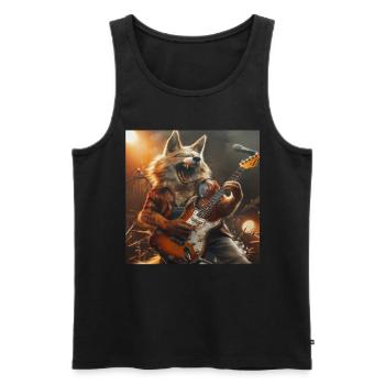 Wolf - Men's Premium Organic Tank Top - black - Front - Michal (187cm)