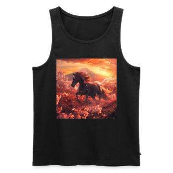 Pferd - Männer Premium Bio Tank Top - Schwarz - Vorne - AI Model Male 178 light (178cm)
