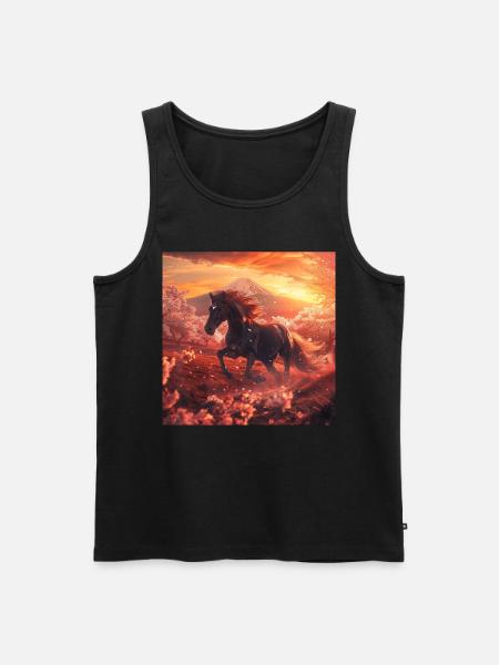 Pferd - Männer Premium Bio Tank Top - Schwarz