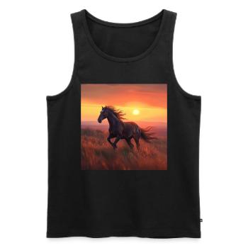 Pferd - Männer Premium Bio Tank Top - Schwarz - Vorne - AI Model Male 178 light (178cm)