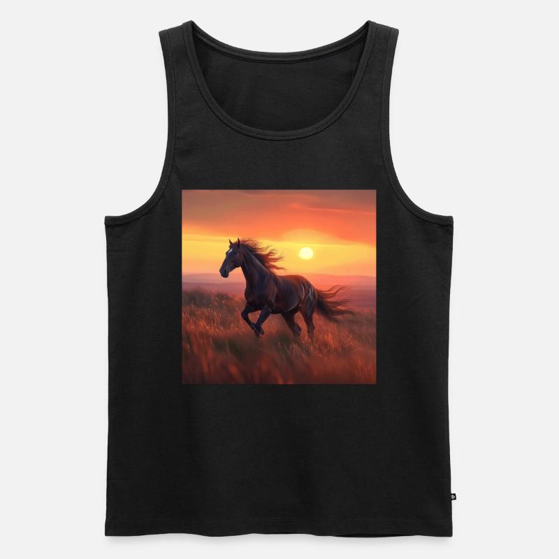 Pferd - Männer Premium Bio Tank Top - Schwarz