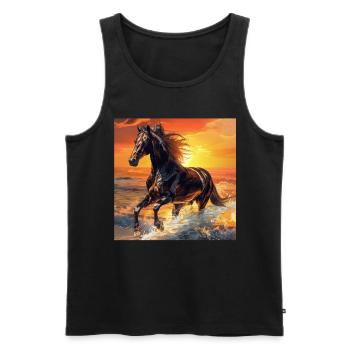 Pferd - Männer Premium Bio Tank Top - Schwarz - Vorne - AI Model Male 178 light (178cm)