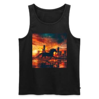 Pferd - Männer Premium Bio Tank Top - Schwarz - Vorne - AI Model Male 178 light (178cm)
