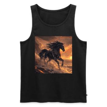Horse - Men's Premium Organic Tank Top - black - Front - Michal (187cm)