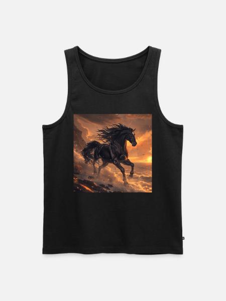 Pferd - Männer Premium Bio Tank Top - Schwarz