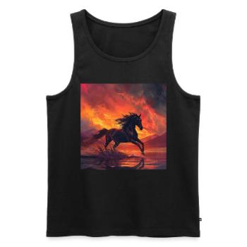 Pferd - Männer Premium Bio Tank Top - Schwarz - Vorne - AI Model Male 178 light (178cm)