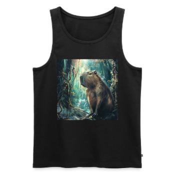 Wasserschwein - Männer Premium Bio Tank Top - Schwarz - Vorne - Michal (187cm)