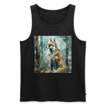 Fuchs - Männer Premium Bio Tank Top - Schwarz - Vorne - Michal (187cm)