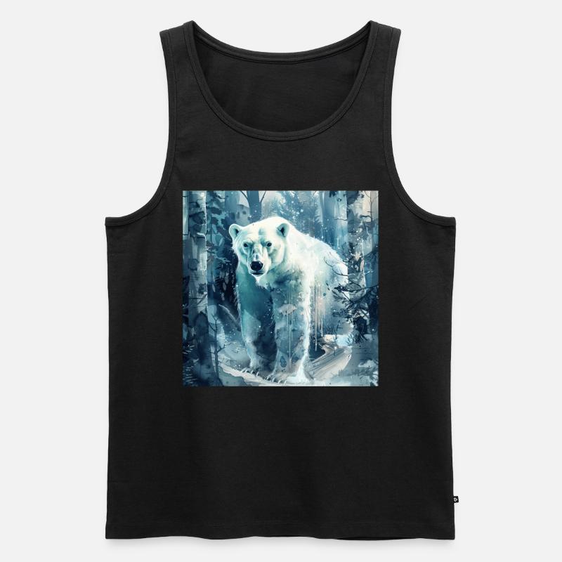 Eisbär - Männer Premium Bio Tank Top - Schwarz