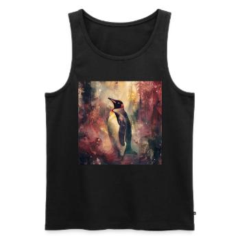 Penguin - Men's Premium Organic Tank Top - black - Front - Michal (187cm)
