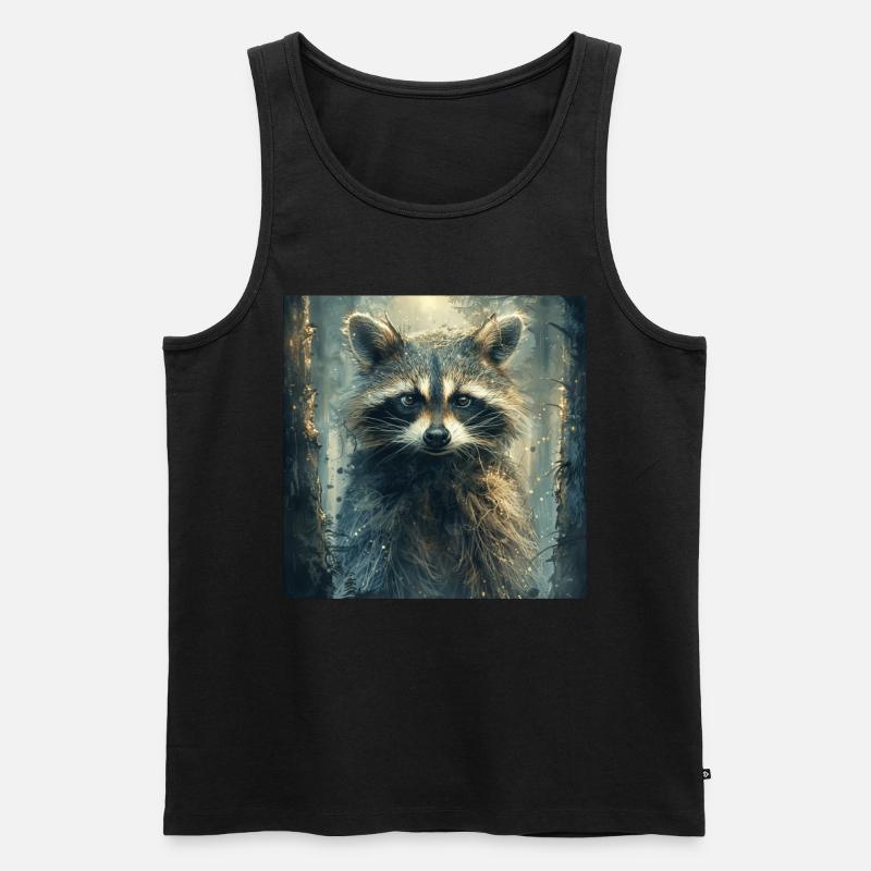 Waschbär - Männer Premium Bio Tank Top - Schwarz