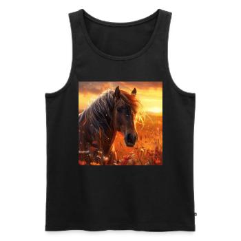Pferd - Männer Premium Bio Tank Top - Schwarz - Vorne - AI Model Male 178 light (178cm)