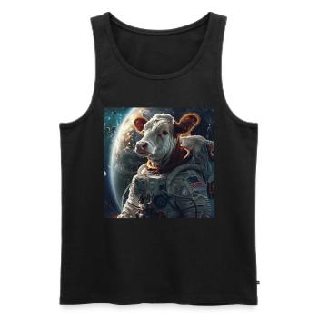 Kuh - Männer Premium Bio Tank Top - Schwarz - Vorne - AI Model Male 178 light (178cm)