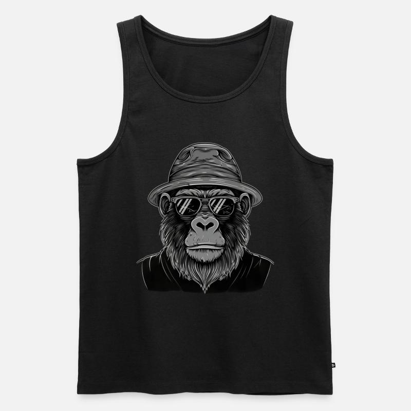 Gorilla - Männer Premium Bio Tank Top - Schwarz