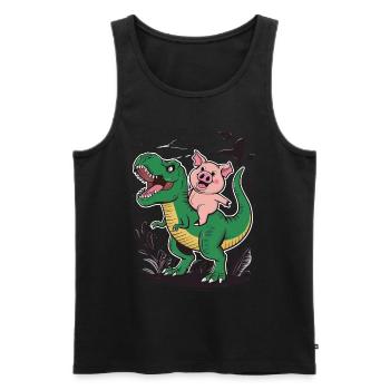 Schwein - Männer Premium Bio Tank Top - Schwarz - Vorne - Michal (187cm)