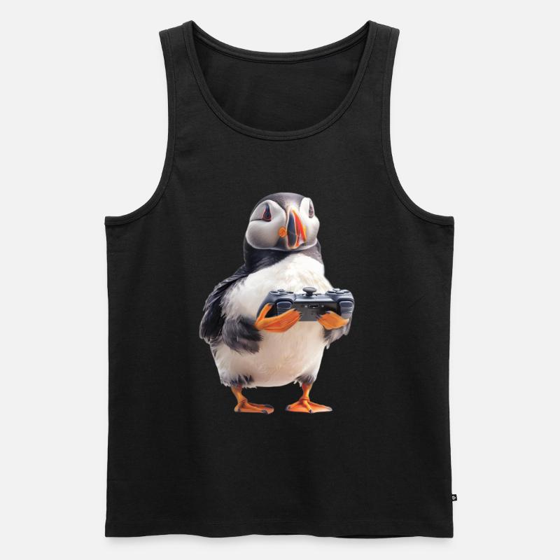 Papageitaucher - Männer Premium Bio Tank Top - Schwarz