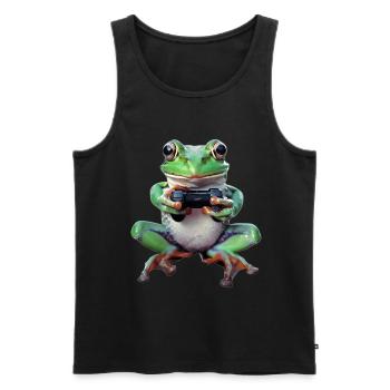 Frog - Men's Premium Organic Tank Top - black - Front - Michal (187cm)