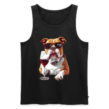 Bouledogue - Débardeur bio Premium Homme - noir - Devant - AI Model Male 178 light (178cm)