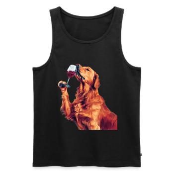 Golden retriever - Débardeur bio Premium Homme - noir - Devant - Michal (187cm)