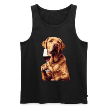 Labrador Retriever - Männer Premium Bio Tank Top - Schwarz - Vorne - Michal (187cm)