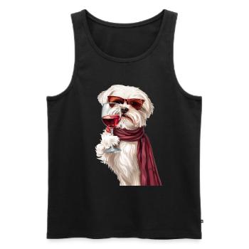 maltesisch - Männer Premium Bio Tank Top - Schwarz - Vorne - AI Model Male 178 light (178cm)