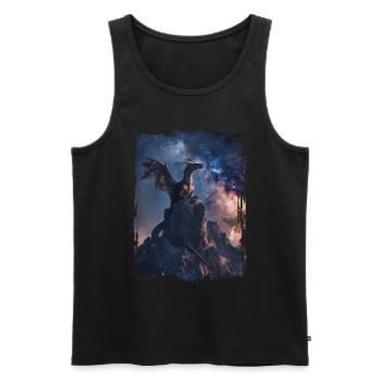 Cerf-volant - Débardeur bio Premium Homme - noir - Devant - AI Model Male 178 light (178cm)