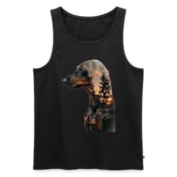 Dackel - Männer Premium Bio Tank Top - Schwarz - Vorne - Michal (187cm)