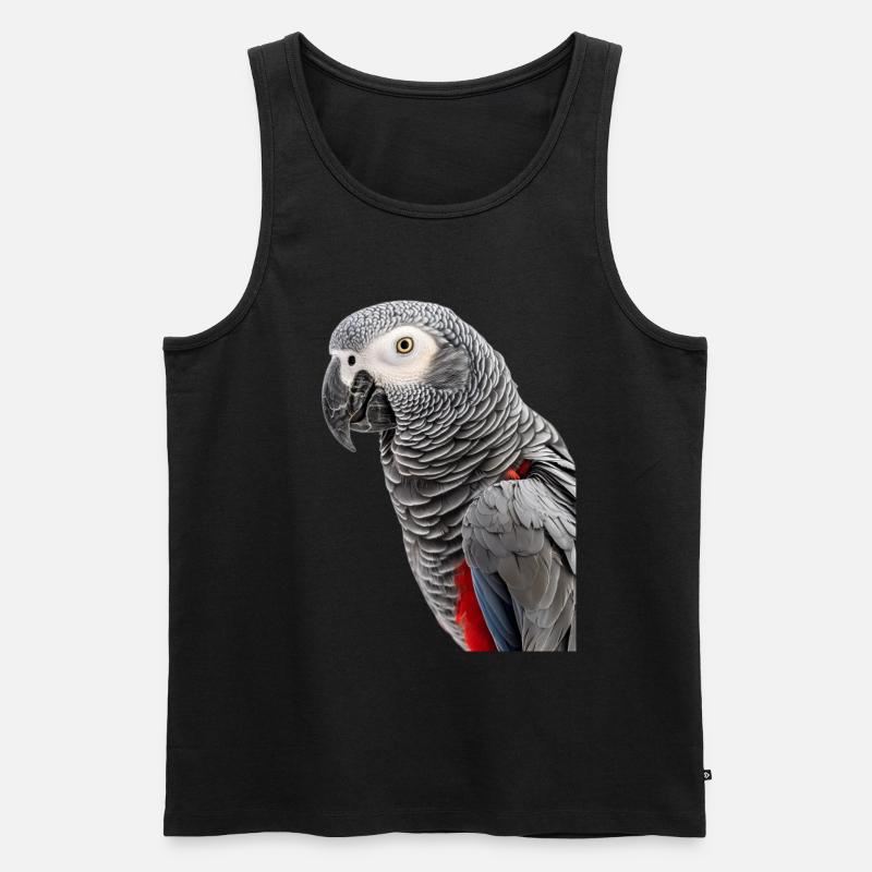 Afrikanisches Grau - Männer Premium Bio Tank Top - Schwarz