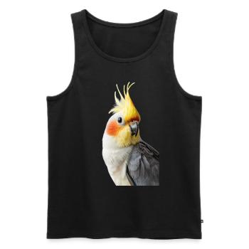 Cockatiel - Men's Premium Organic Tank Top - black - Front - Michal (187cm)