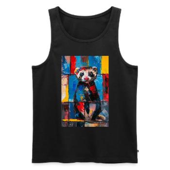 Frettchen - Männer Premium Bio Tank Top - Schwarz - Vorne - AI Model Male 178 light (178cm)