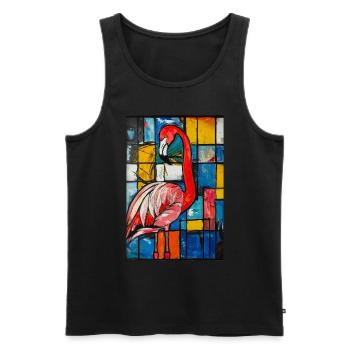 Flamingo - Men's Premium Organic Tank Top - black - Front - AI Model Male 178 light (178cm)