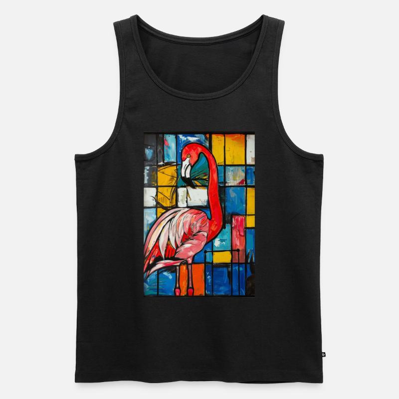 Flamingo - Männer Premium Bio Tank Top - Schwarz