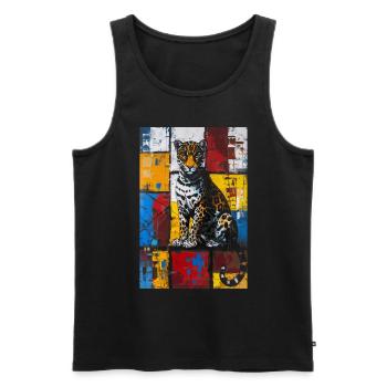 Jaguar - Débardeur bio Premium Homme - noir - Devant - Michal (187cm)