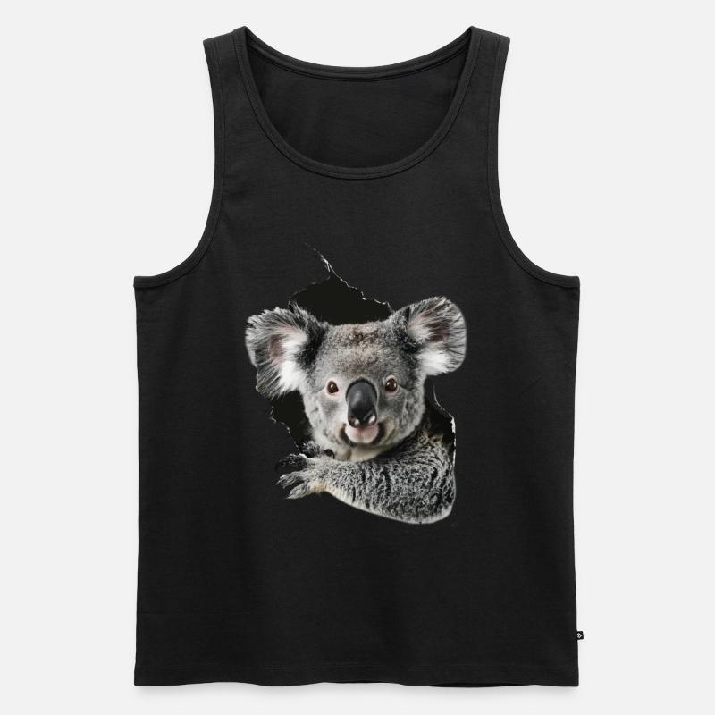 Koala - Männer Premium Bio Tank Top - Schwarz