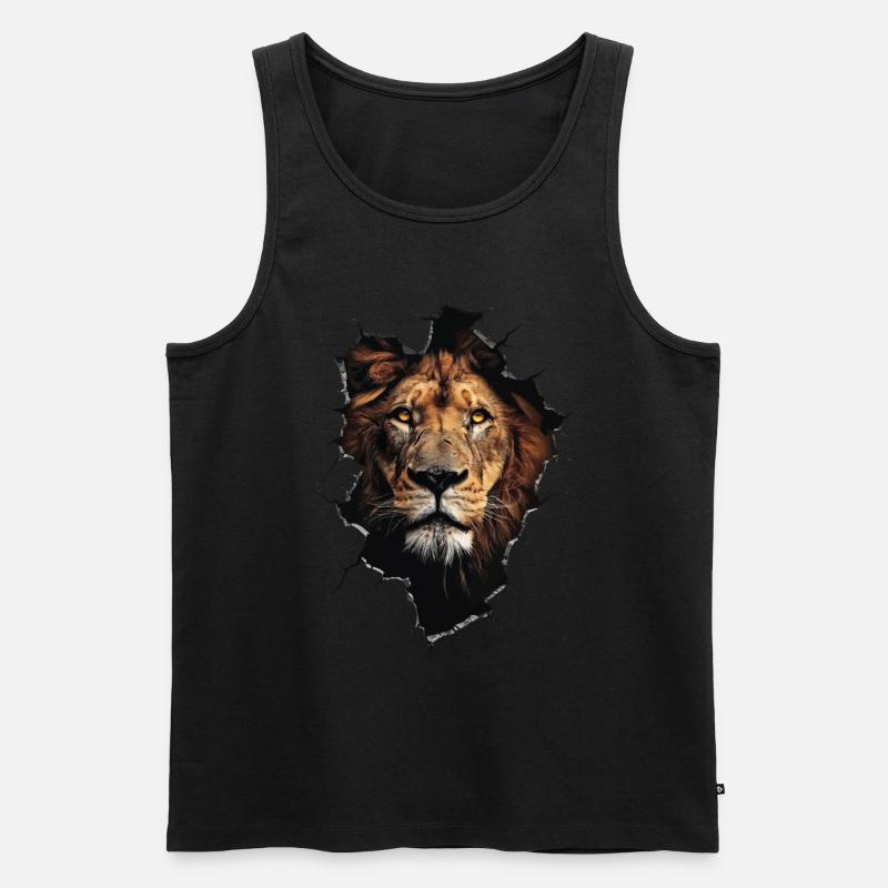 Löwe - Männer Premium Bio Tank Top - Schwarz