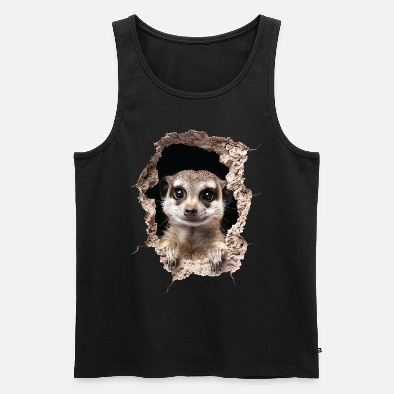 Erdmännchen - Männer Premium Bio Tank Top - Schwarz